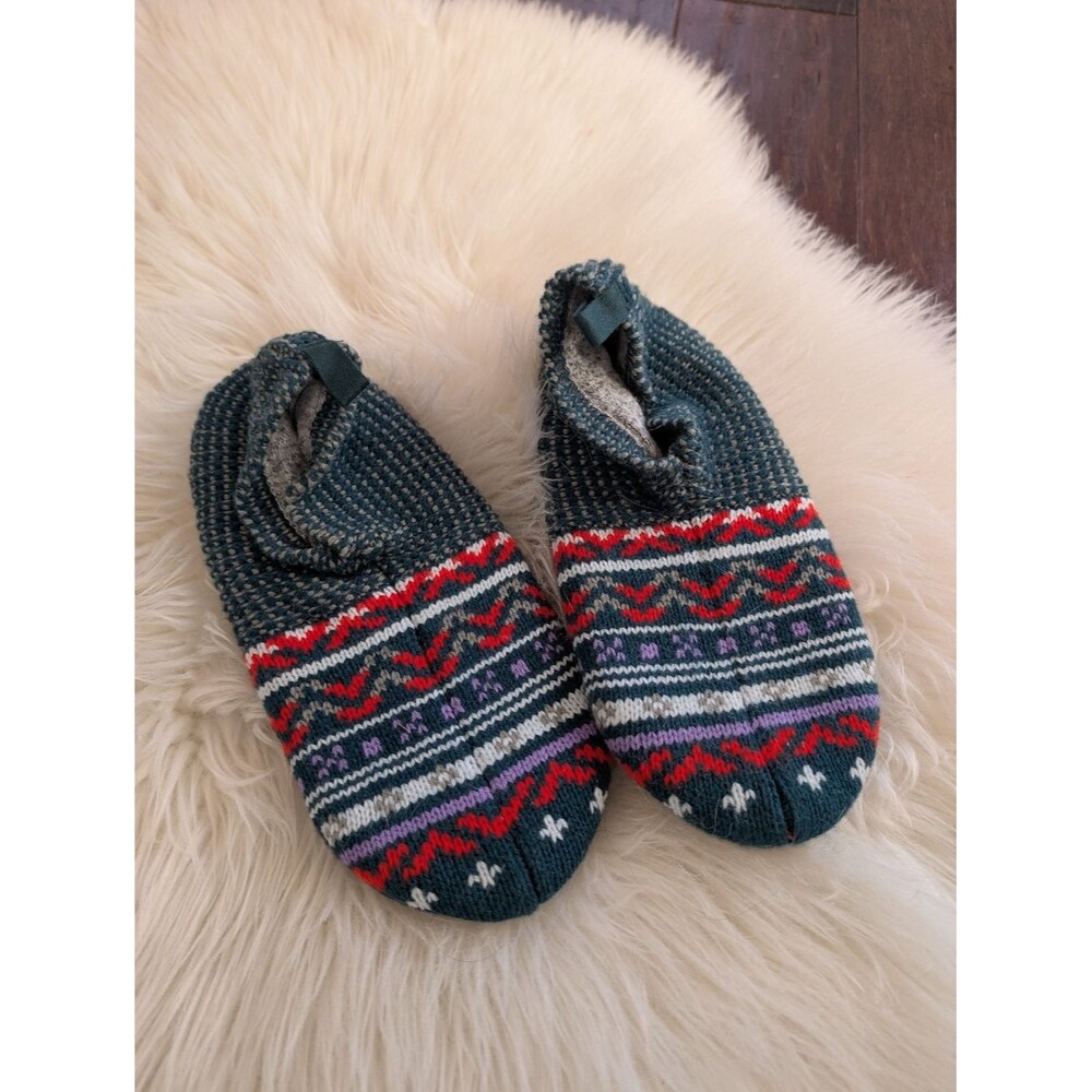 Bombas Gripper Slipper Women’s House Shoes Teal Pine Fair Isle S Small
